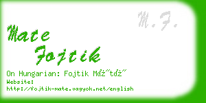 mate fojtik business card